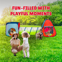 Kiddey Tunnel and Ball Pit Play Tent | 3pc Pop Up Toddler Gym Tunnels with Tents for Kids, Toddlers, Infants Boys & Girls | Indoor & Outdoor Gift Game | Baby Crawling Pits for Playground