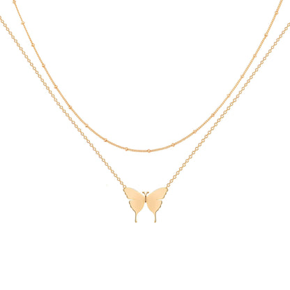 MEVECCO Layered Heart Necklace Pendant Handmade 18k Gold Plated Dainty Gold Choker Arrow Bar Layering Long Necklace for Women
