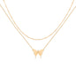 MEVECCO Layered Heart Necklace Pendant Handmade 18k Gold Plated Dainty Gold Choker Arrow Bar Layering Long Necklace for Women