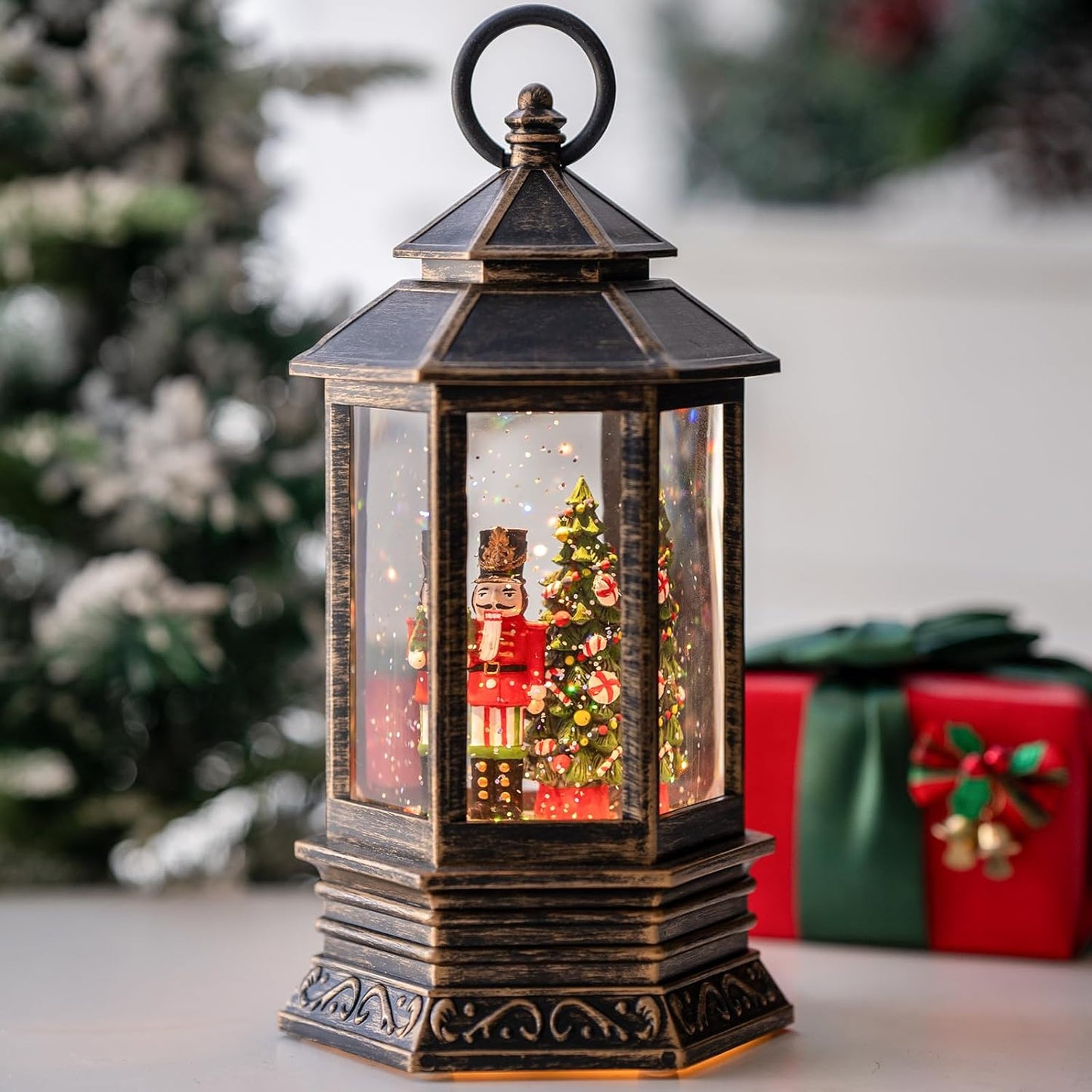 Christmas Snow Globes, Adoration of The Magi Nativity Manger Scene, Silent Night Music Water Lantern, Holiday Decorations Gifts for Family, Children or Friends