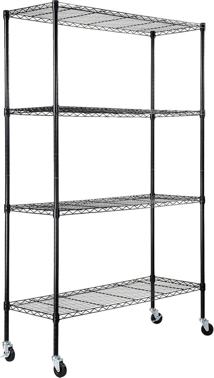 VEVOR Storage Shelving Unit, 5-Tier Adjustable, 2000 lbs Capacity, Heavy Duty Garage Shelves Metal Organizer Wire Rack, Black, 60" L x 24" W x 78" H for Kitchen Pantry Basement Bathroom Laundry Closet