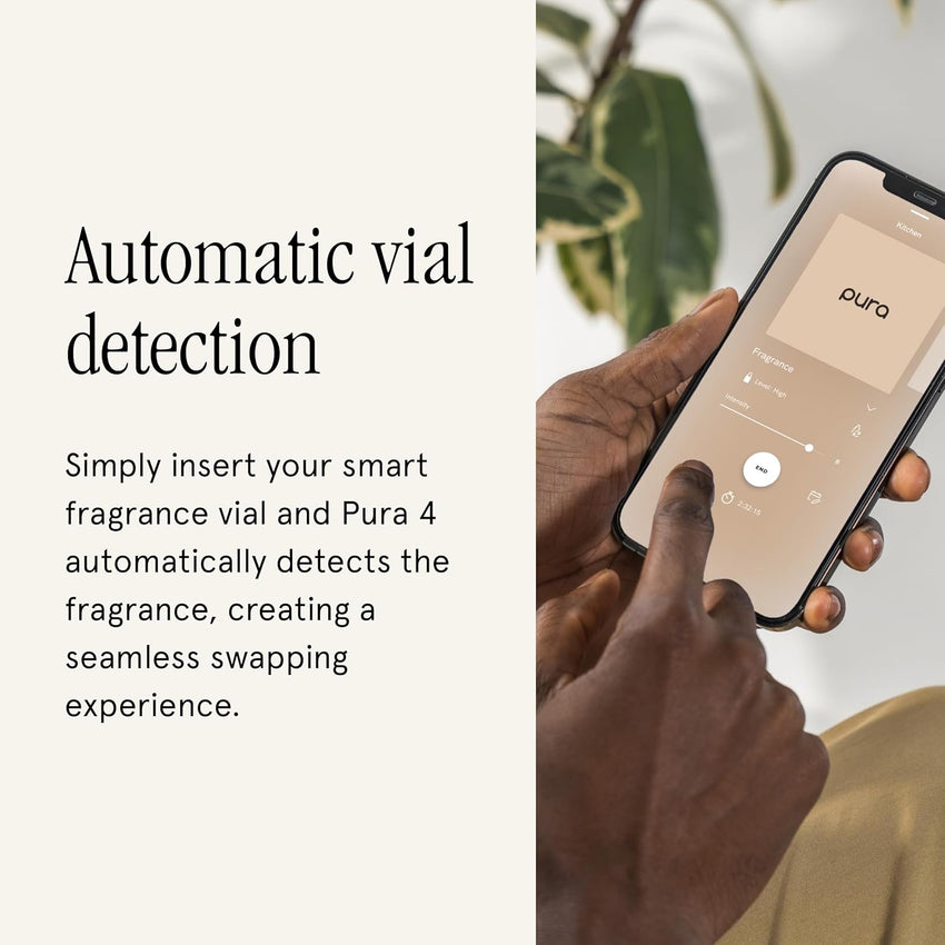 Pura Smart Home Air Diffuser Fragrance - Smart Scent Refill - Up to 120-Hours of Premium Fragrance per Refill for Home, Office & Apartment - 4 Pack, White Tea No. 1