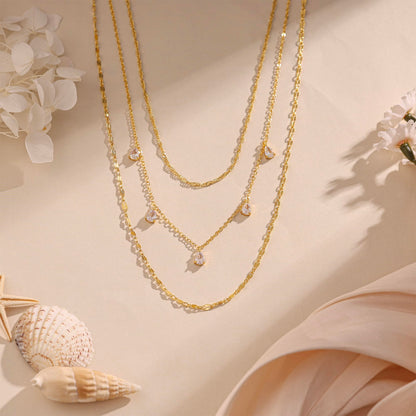 Layered Necklaces for Women, Dainty 14K Gold Plated Circle Peadant Chain Necklace Set Simple Paperclip Stacked Necklaces for Women Trendy Gold Jewelry