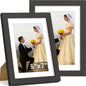Vittanly 8x10 Picture Frame Set of 2, Solid Wood Frame for Wall or Tabletop, Display Photo 5x7 with Mat or 8x10 without Mat, Natural