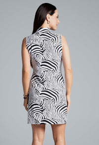 IBKUL Athleisure Wear Sun Protective UPF 50+ Icefil Cooling Cecilia Print Sleeveless Mock Dress - 58932