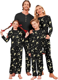 Ekouaer Family Christmas Pajamas Matching Sets Womens Mens Pjs Long Sleeve Sleepwear Holiday Lounge Sets