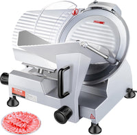 VEVOR Commercial Meat Slicer, 320W Electric Deli Food Slicer, 12 inch Carbon Steel Blade Electric Food Slicer, 350-400RPM Meat Slicer, 0-0.6 inch Adjustable Thickness for Cheese, Veggies, Ham