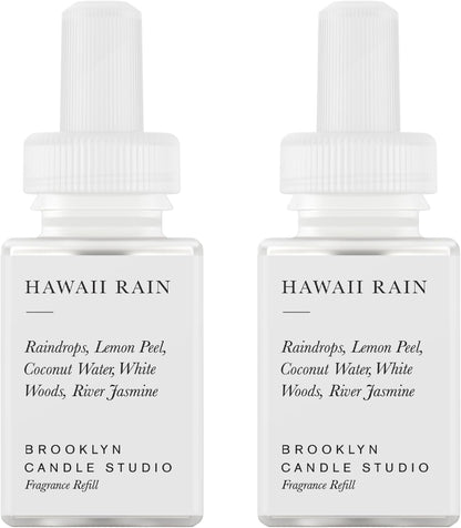 Pura & Brooklyn Candle Studio Home Scent Refill - Smart Air Diffuser - Up to 120-Hours of Luxury Fragrance per Refill - Home Essential - Clean & Safe Diffuser Fragrance - 2 Pack, Santorini