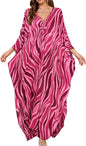Women Kaftan Dresses Plus Size V-Neck Batwing Sleeves Beach Cover Up 2025 Summer Floral Print Caftan Dress