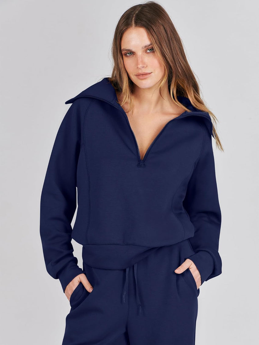 ANRABESS Women 2 Piece Outfits 2025 Fall Fashion Airport Wide Leg Pants Lounge Set Leisure Travel Vacation Clothes Sweatsuits