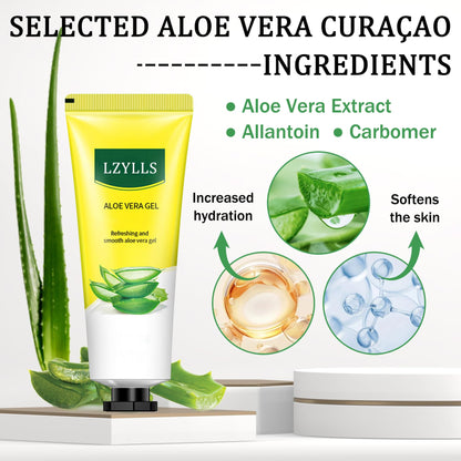 LZYLLS Aloe Vera Gel for Face and Body,Hydrating Organic Aloe Vera Gel,Cooling Body Cream for After Sun Skincare,Non-Sticky Face Moisturizer, 9.15 Fl Oz