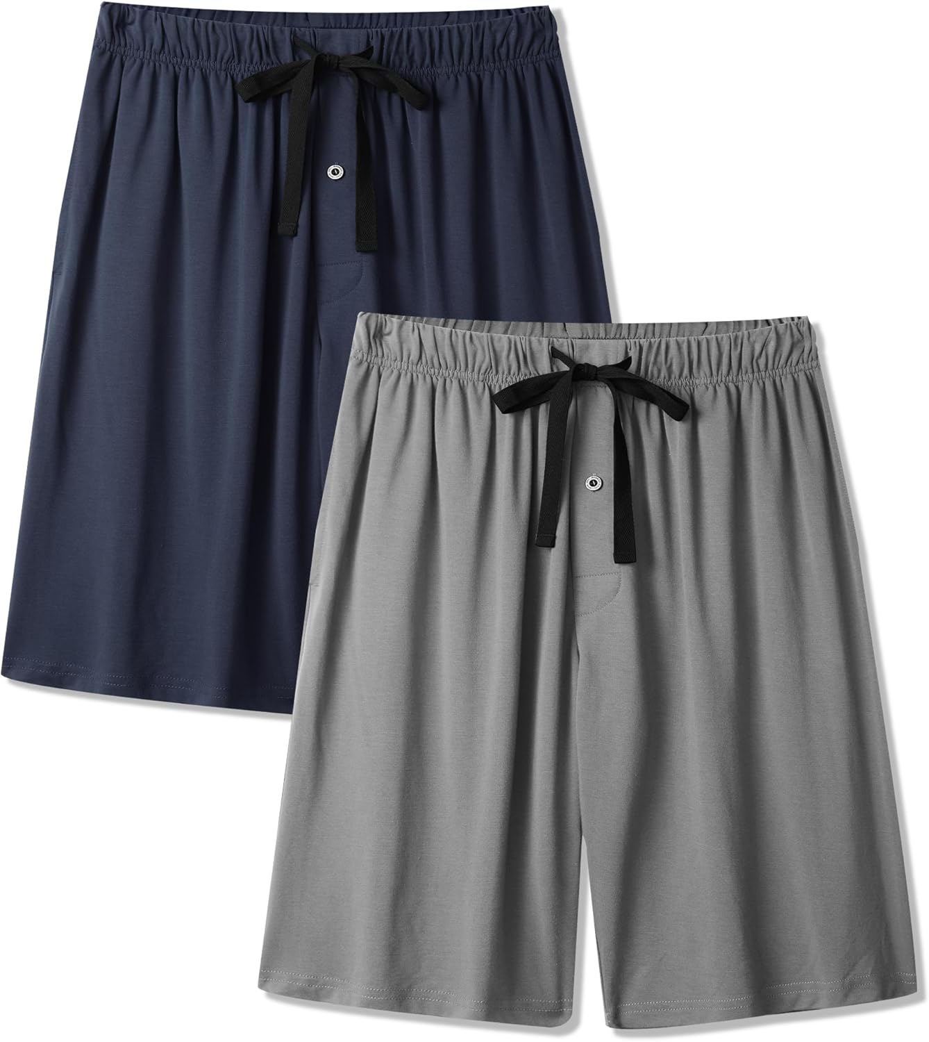 BAMBOO COOL Mens Pajama Pants Sleep Lounge Bottoms Soft Comfy Pj Pant Sleepwear with Pockets 2 Pack