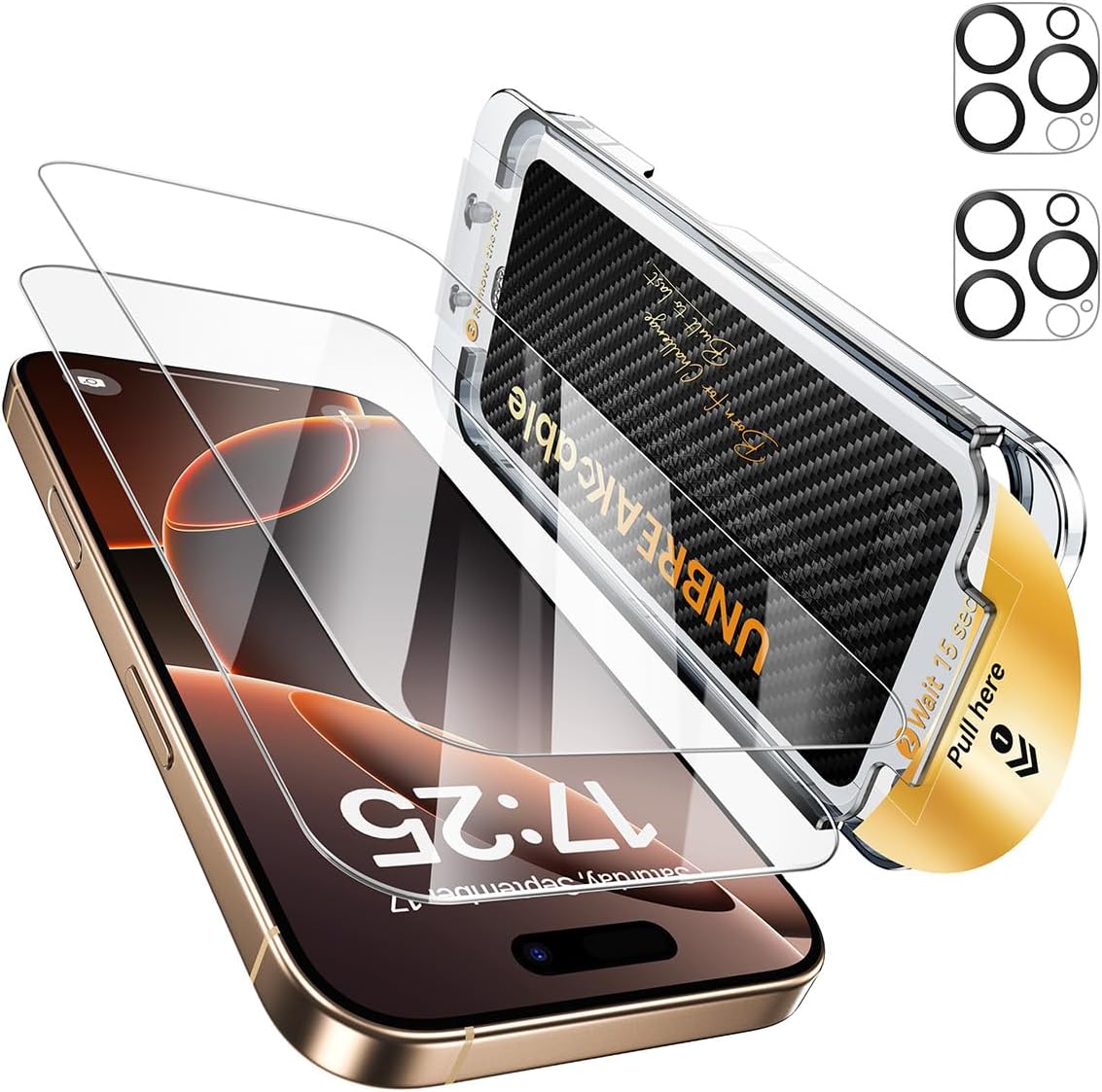 UNBREAKcable 2+2 Pack for iPhone 16 Pro Max Screen Protector & Lens Protector