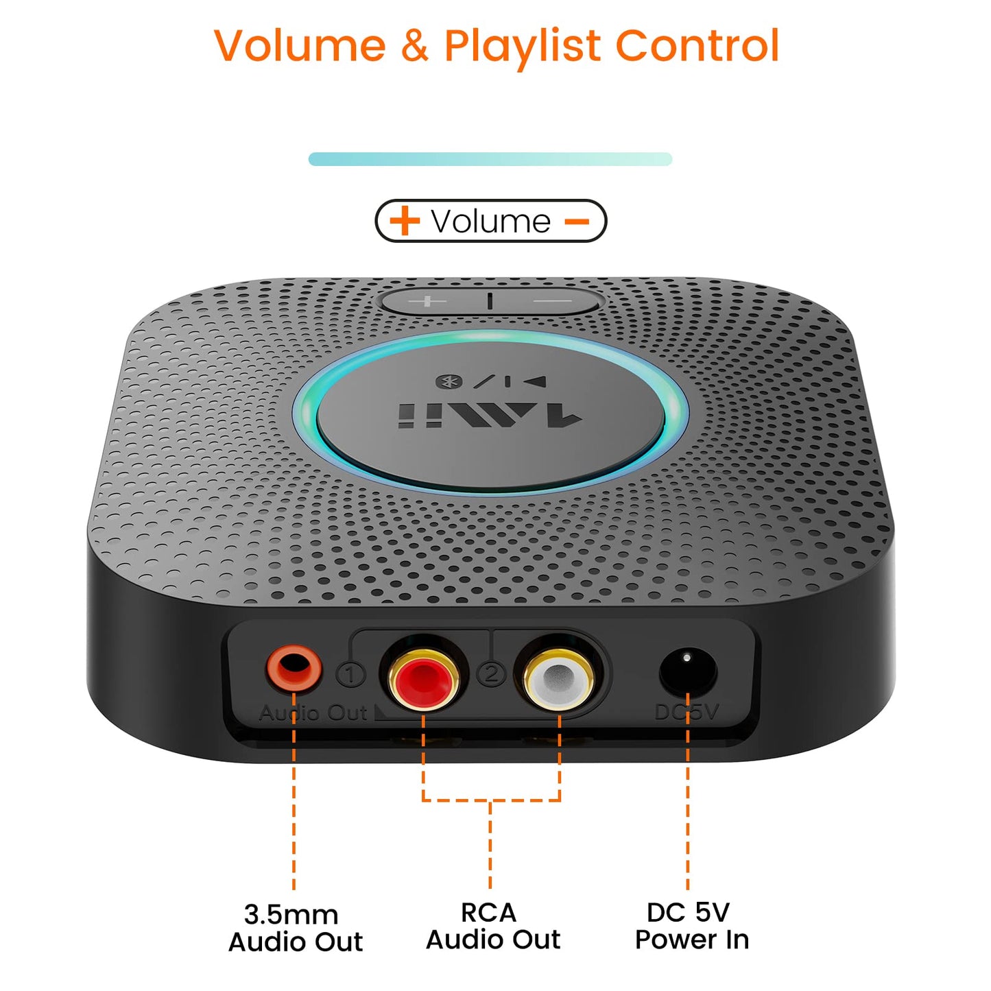 [Upgraded] 1Mii B06 Plus Bluetooth Receiver, HiFi Wireless Audio Adapter, Bluetooth 5.3 Receiver with 3D Surround aptX HD aptX Adaptive for Home Music Streaming Stereo System