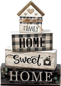 4 Pcs Christmas Table Decor Wooden Hot Cocoa Decoration Christmas Centerpiece Winter Tiered Tray Decor Decorative Red Hot Cocoa Block Signs Gift Farmhouse Xmas Decoration for Home Kitchen