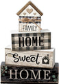 4 Pcs Christmas Table Decor Wooden Hot Cocoa Decoration Christmas Centerpiece Winter Tiered Tray Decor Decorative Red Hot Cocoa Block Signs Gift Farmhouse Xmas Decoration for Home Kitchen