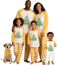 Family Christmas Pajamas Matching Sets - Soft Lettler Print Xmas Pjs for Couples & Kids | Holiday Family Pajamas