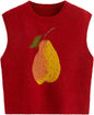 CIDER Women’s Sweater Vest Knit Sleeveless Pear Cute Graphic Sweater Vest Tank Top Fall Outfits