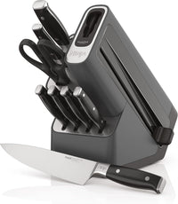 Ninja K32017 Foodi NeverDull Premium Knife System, 17 Piece Knife Block Set with Built-in Sharpener, German Stainless Steel Knives, Black