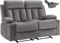 VEVOR Loveseat Recliner Sofa with Massage & Heat, Power Reclining Couch with Console, PU Leather Electric RV Sofa with USB & Outlet/Storage/Cup Holders/Pockets, Home Theater Seating for Living Room