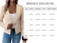 Mina Self 2025 Fall Women's Casual Blazer - Collarless Open Front Full-Lined Slim Petite Lightweight Trendy Work Jacket