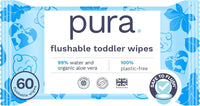 Pura Natural Sensitive Baby Wipes, 99% Water, Unscented & Hypoallergenic, Suitable for Sensitive & Eczema-prone Skin, Hypoallergenic, EWG Verified, 10 Pack of 60 Wet Wipes (600 Diaper Wipes) Bulk Buy