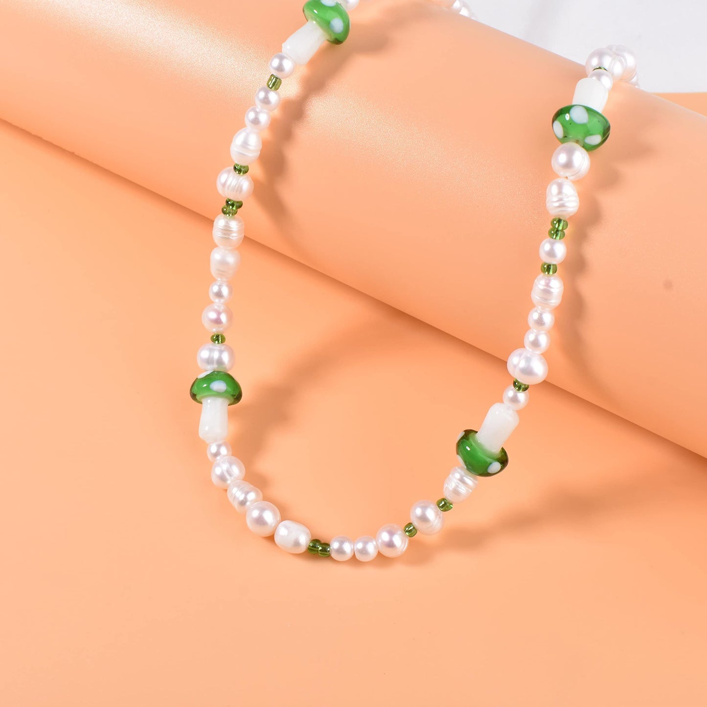 Natural Freshwater Pearl Fun Flirty Beaded Choker Necklace Handmade Summer Boho Jewlery Gifts for Women Teen