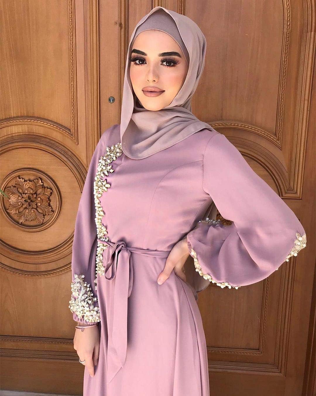 Elegant Muslim Women's Long Dress Women Dubai Dress Kaftan Abayas Islamic Abaya