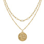 MEVECCO Layered Heart Necklace Pendant Handmade 18k Gold Plated Dainty Gold Choker Arrow Bar Layering Long Necklace for Women