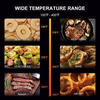 Air Fryer 6.8 Quarts, 10-in-1 Functions, Air Fry, Roast, Bake, Broil, Dehydrate, Large & Compact Air Fryers, Nonstick & Dishwasher-Safe Airfryer Basket, Stainless Steel Air Fryer, Easy to Use