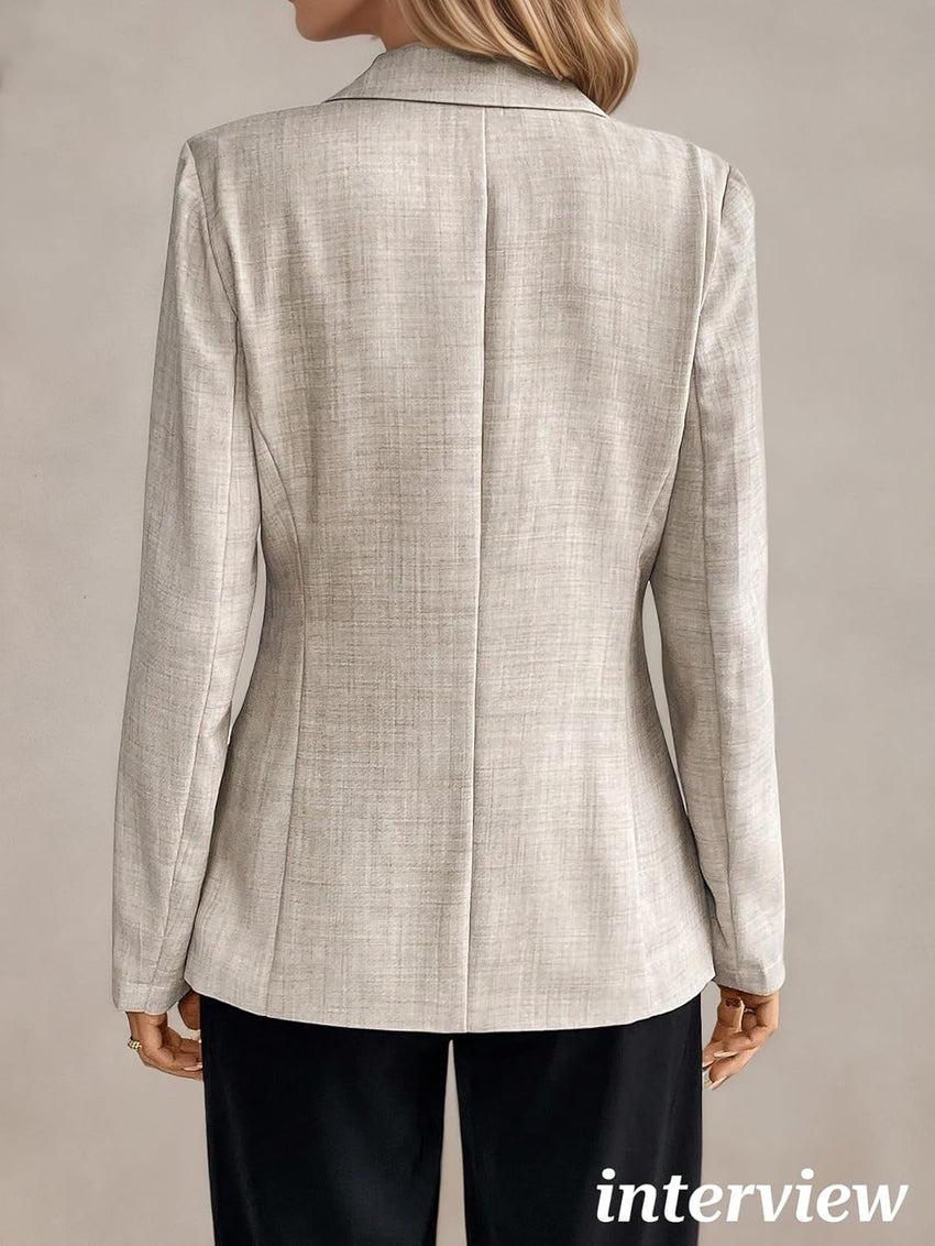 Mina Self Casual Blazer for Women 2025 Fall - Full-Lined Button Slim Lightweight Work Office Business Jacket with Pockets