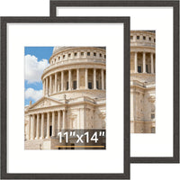 Vittanly 8x10 Picture Frame Set of 2, Solid Wood Frame for Wall or Tabletop, Display Photo 5x7 with Mat or 8x10 without Mat, Natural