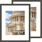 Vittanly 8x10 Picture Frame Set of 2, Solid Wood Frame for Wall or Tabletop, Display Photo 5x7 with Mat or 8x10 without Mat, Natural