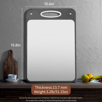 Titanium Cutting Boards for Kitchen Non-Toxic – Double Sided Metal for Meat/Fish & Wheat Straw PP for Fruits/Vegetables, Dishwasher Safe, Hygienic, Pure Cut Easy Clean Chopping Board Large