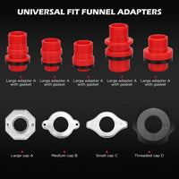 22-Piece No-Spill Coolant Filling Funnel Kit and Siphon Hose Pump, Radiator Coolant Filling Spill-Proof Funnel Kit with Adapters, Extensions, PVC Hose, Engine Oil Funnels, Towel for Universal Vehicle