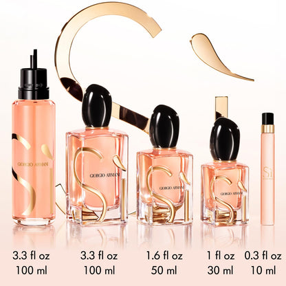 Armani Beauty - Sì Intense - Eau de Parfum - Perfume for Women - Chypre Ambery Fruity Fragrance - Blackcurrant Nectar, Damascena Rose, Black Tea Notes