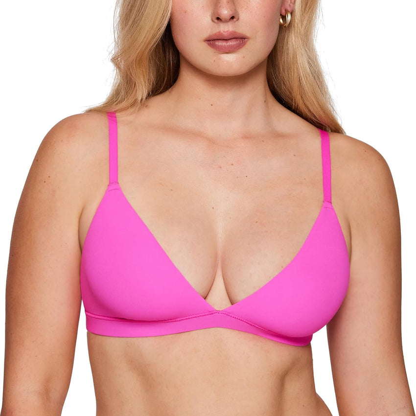 INLYRIC Women's Inbarely Triangle Bralette Plunge Unlined Seamless Bra No Underwire Sexy Comfortable Everyday