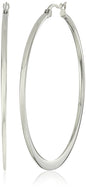 Amazon Essentials Gold Plated or Stainless Steel Flattened Hoop Earrings