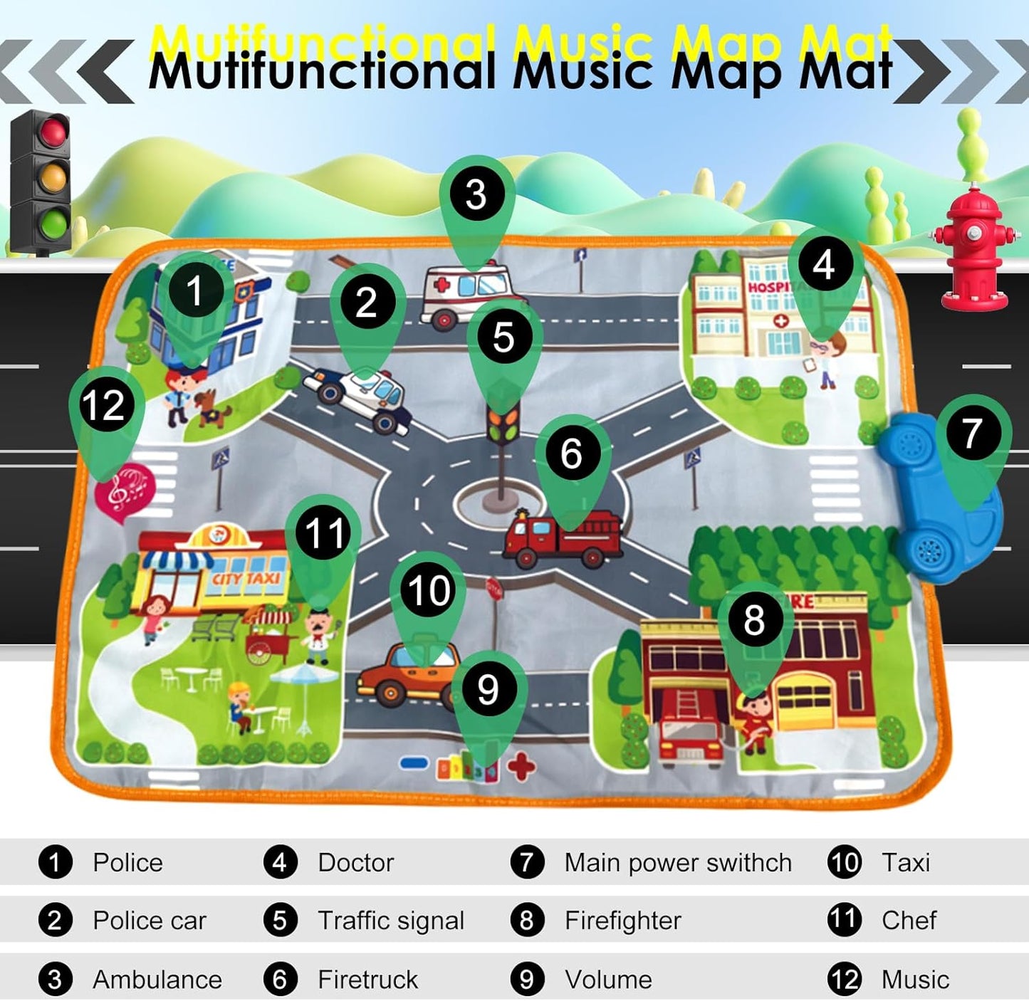 Musical mat Infant Toys one Year Old boy Birthday Gift First Birthday Gifts for Boys Gifts for 1 Year Old Boys 1st Birthday Gifts boy