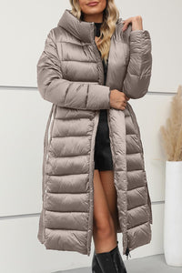 Bellivera Women's Puffer Jacket Lightweight Quilted Hooded Long Down Alternative Coat with Belt