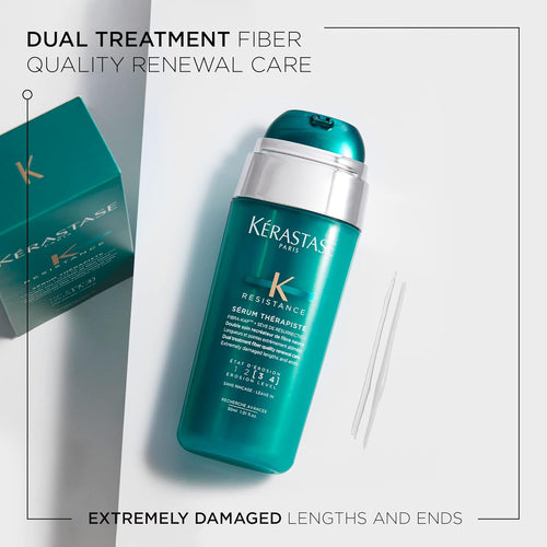 KERASTASE Resistance Serum Therapiste - Repairing Hair Serum, Restores Very Damaged Hair, Intensely Hydrates and Heat Protects Up To 450 Degrees