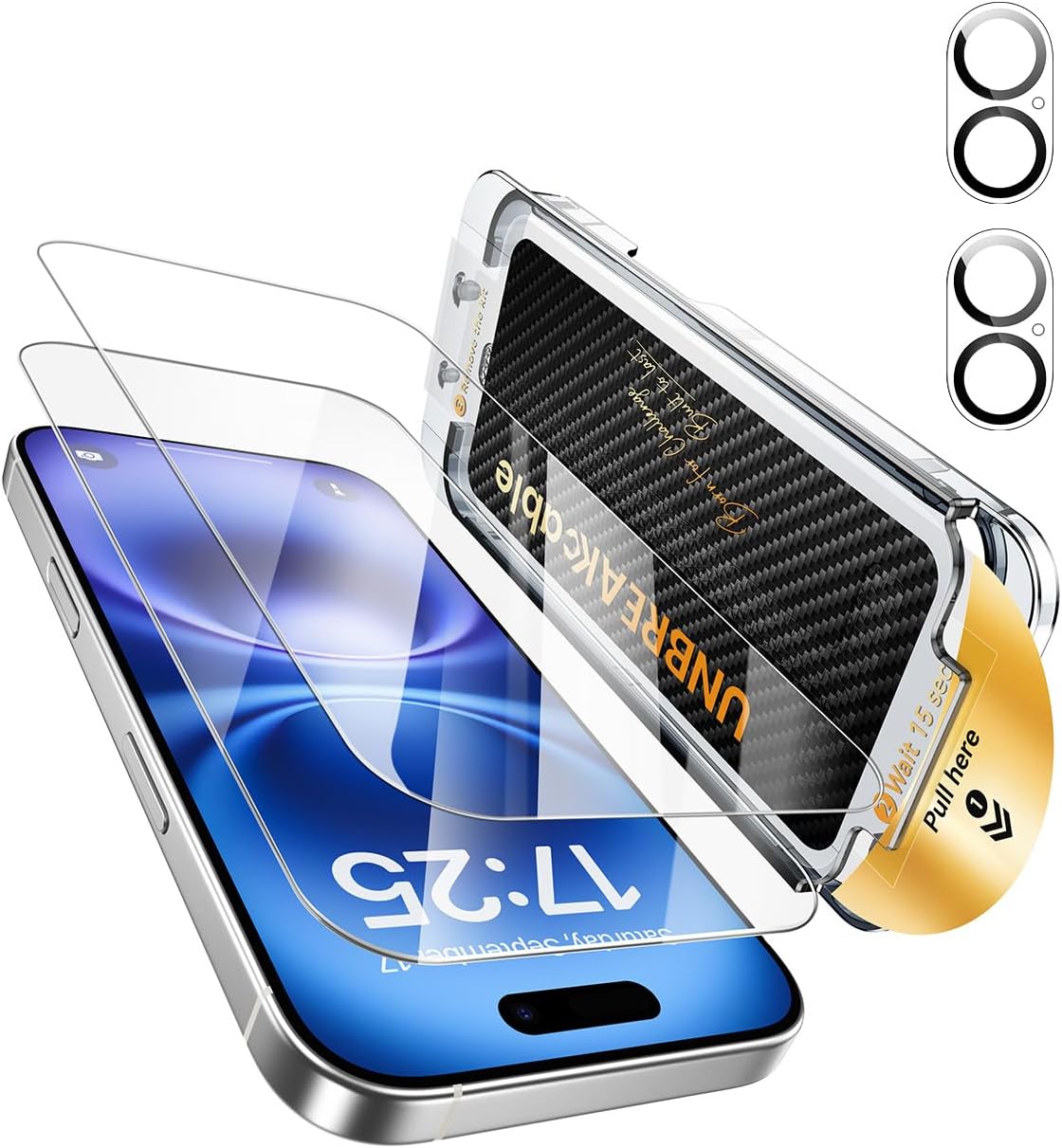 UNBREAKcable 2+2 Pack for iPhone 16 Pro Max Screen Protector & Lens Protector