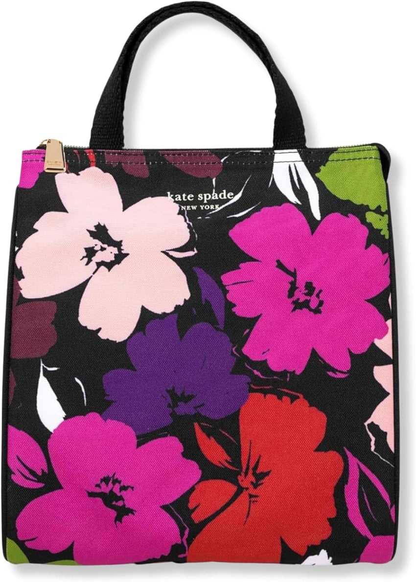 Kate Spade New York, Portable Soft Cooler Lunch Bag with Silver Insulated Interior Lining and Storage Pocket, Joy Dot