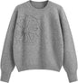 CIDER Women's Cute Sweater Crew Neck Long Sleeve Floral Pullover Fall Winter Sweaters Loose Fit Knit Top