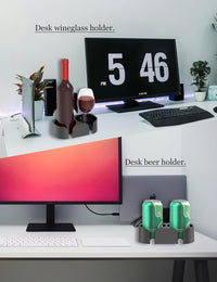 NOTMBESTM Shower Drink Holder for Beer, Drink, Wine, Bottle, Can, Coffee, Shower Beer Holder Fit for Wall or Desk Cup Organizer, Shower Cup Holder for Bath Wine Glass, Give It as a Gift (Black)