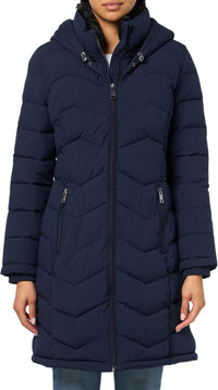 Calvin Klein Women's Long Chevron Puffer Jacket