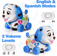 HumorPlay Musical Puppy Baby Toy 6-12-18 Month, Crawling & Walking Toys for 1 Year Old Boy Girl Gifts, Birthday Gift for 1 Year Old Boy Toy, Bilingual Infant Present for 6 7 8 9 10 Month