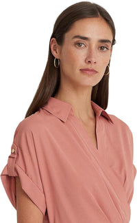 Lauren Ralph Lauren Womens Belted Crepe Dress