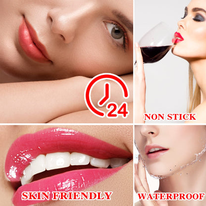 4 Pack Aloe Vera Lipstick,Long Wear Nourishing Lip stick,Waterproof Moisturizing Color Changing Lip Balm Lipstick,Lip Gloss,Magic Temp Color Change Matte Lip Gloss Makeup