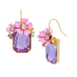 Flower Cluster Stone Drop Earrings